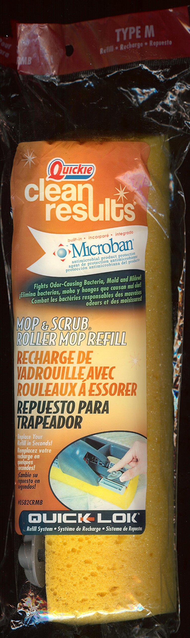 Quickie Clean Results #058bcrmb Mop &Scrub Roller Mop Refill