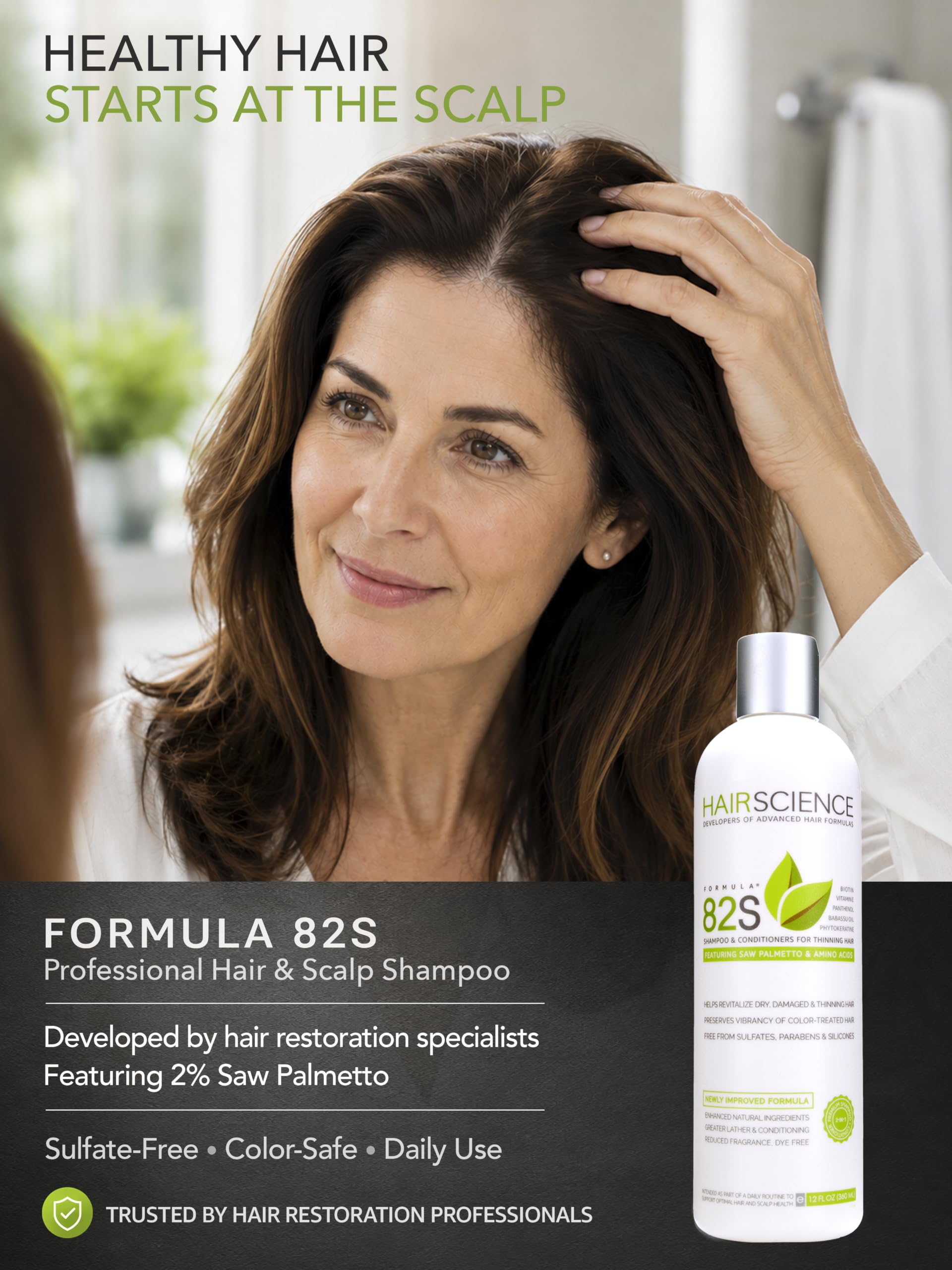 Hair Science Formula 82S Scalp & Hair Health Shampoo, 12 oz