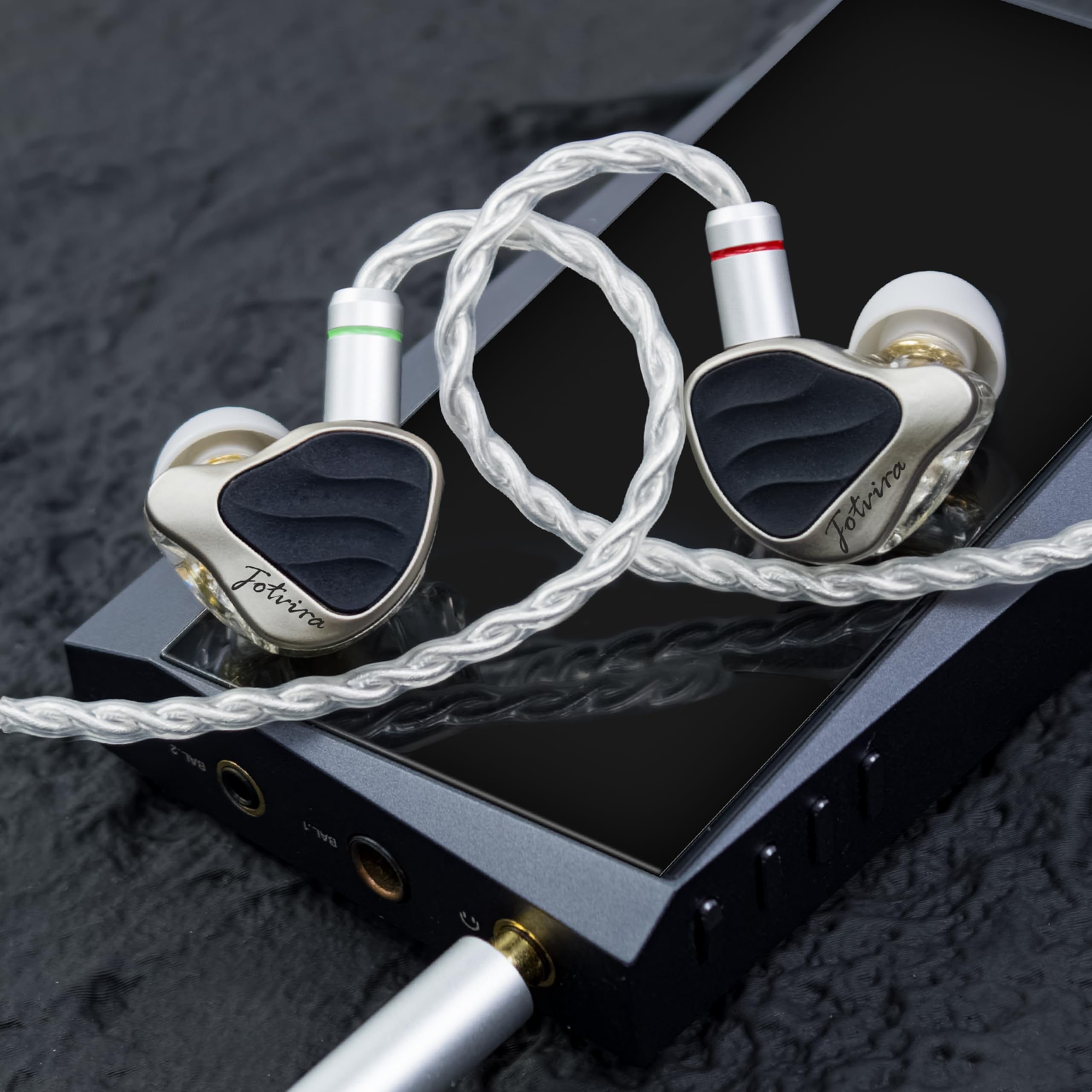 Podwójne dynamiczne przetworniki 10 mm w monitorze uszu, przewodowe słuchawki HiFi ze stopu cynku, hybrydowe słuchawki IEM, 2-pinowy, odłączany, posrebrzany kabel IEM dla audiofilów, muzyków