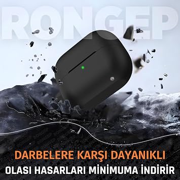 Rongep Samsung Galaxy Buds 3-Pro-3 FE için Kulaklık Kılıfı Darbelere ve Çizilmeye Karşı Kasa Koruyucu Buds 3 Pro Kılıfı Tam Koruma Sağlayan Extra Kalın Yapılı Taşıma Askılı Buds 3 Pro Koruma (Siyah)