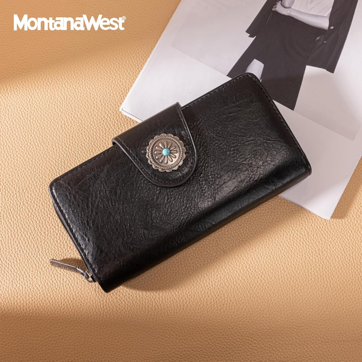 Montana West Black Crossbody Bags and Large Capacity RFID Wallets Set for Women