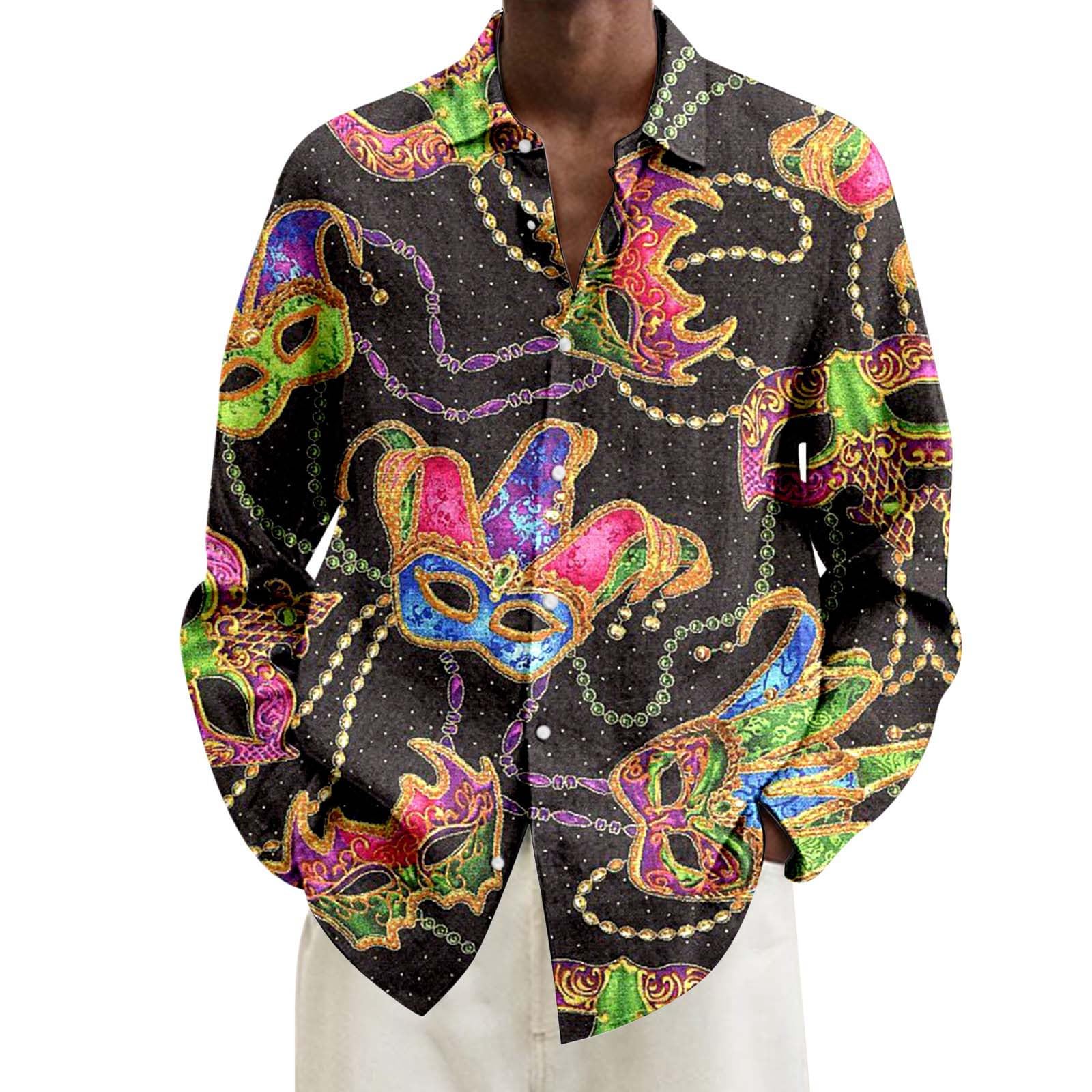 Tshirts Men UK Shirt Sequin 90s Rave Fancy Dress Carnival Costume Long Sleeve Disco Funny Holiday Shirts Manches Longues Mens T for Sparkly Shiny Blouse 70s Mardi Gras Top Men's 80s Costumes Outfits