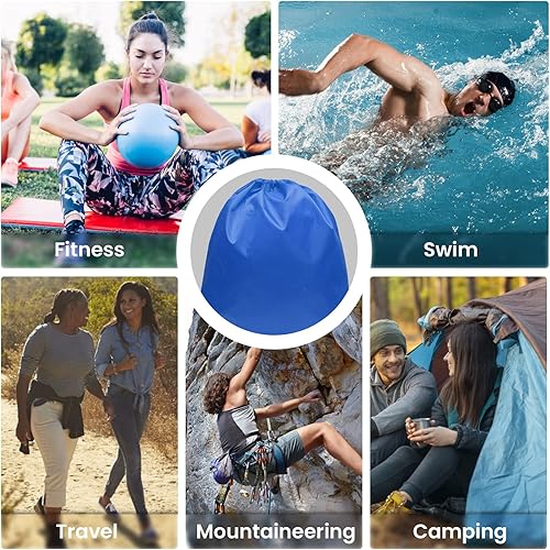 Miniatura 4 de Paquete de 72 bolsas de mochila con cordón, bolsas con cordón, bolsas de cincha a granel, bolsa de gimnasio, bolsa de cuerda, mochila a granel, Azul