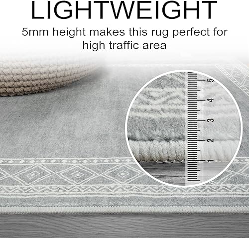Miniatura 3 de Lahome Alfombras modernas con bordes de 8 x 10 pies, antideslizantes, lavables para sala de estar, ultrafina, plegable, suave, resistente a las