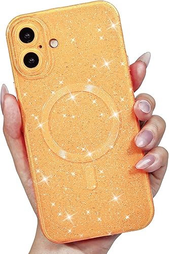 Miniatura 71 de Funda para iPhone 15 Pro con purpurina compatible con Magsafe, funda magnética Mag Safe para teléfono femenina, linda, brillante y bonita para Rosa