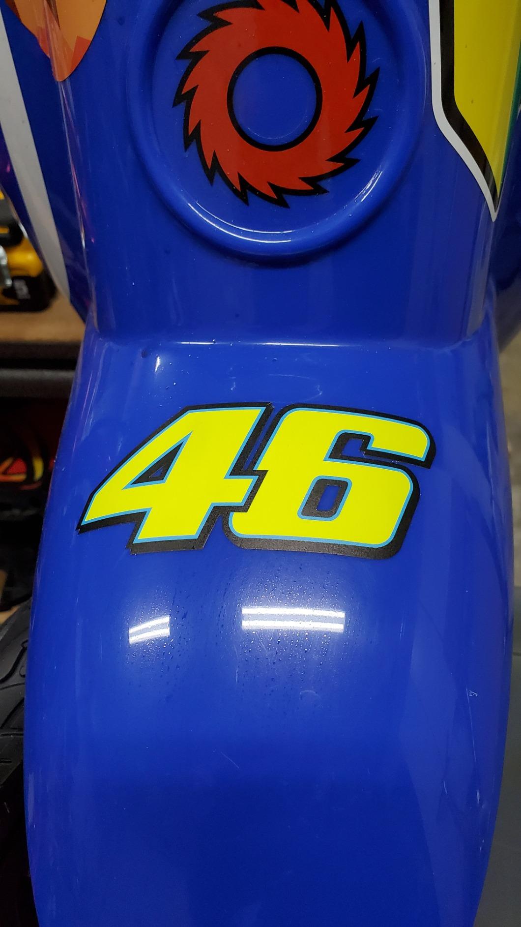 Valentino Rossi 46 Fluorescent Yellow Vinyl Stickers – 1x18cm & 2x11cm For Motorcycle, Car, Helmet - View #4