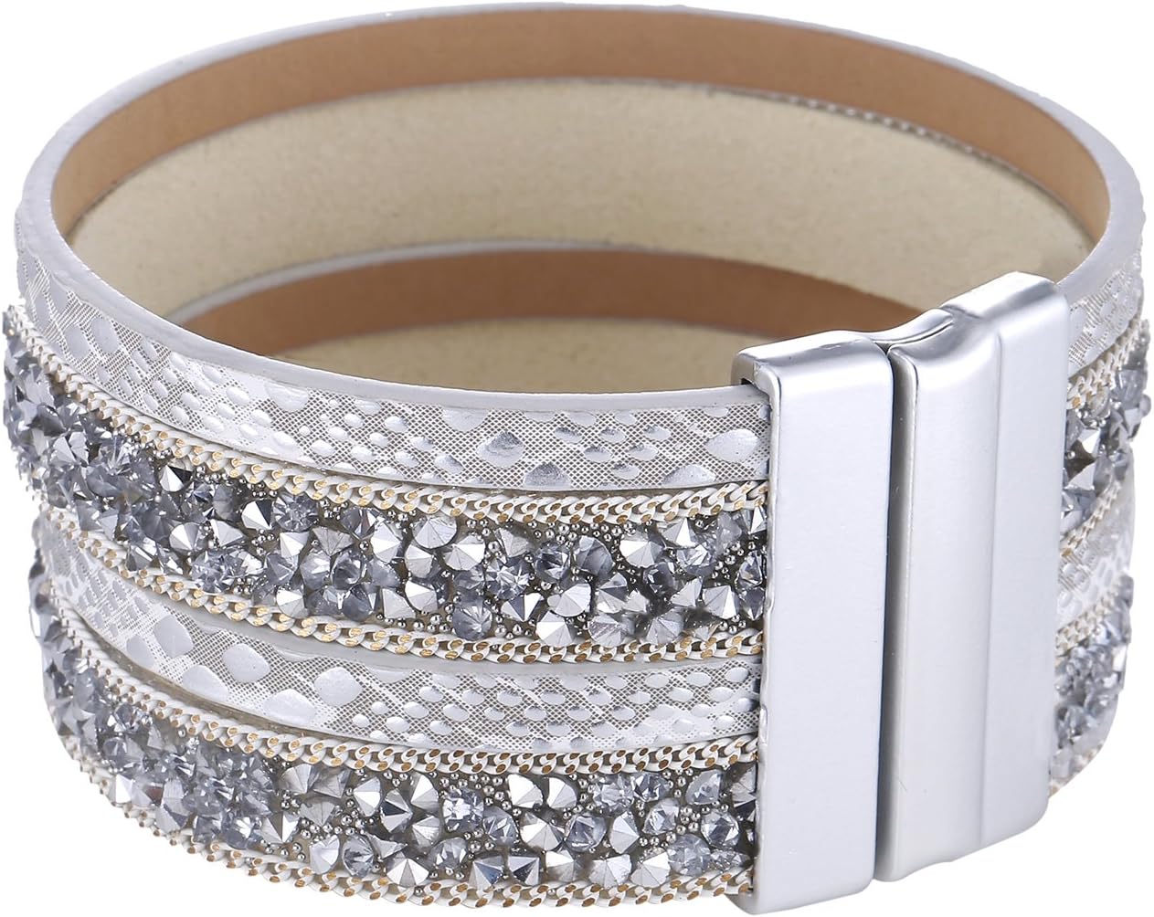 Morella Mujeres Pulsera con Piedras Brillante y Piedras de Zirconia y Cierre magnético