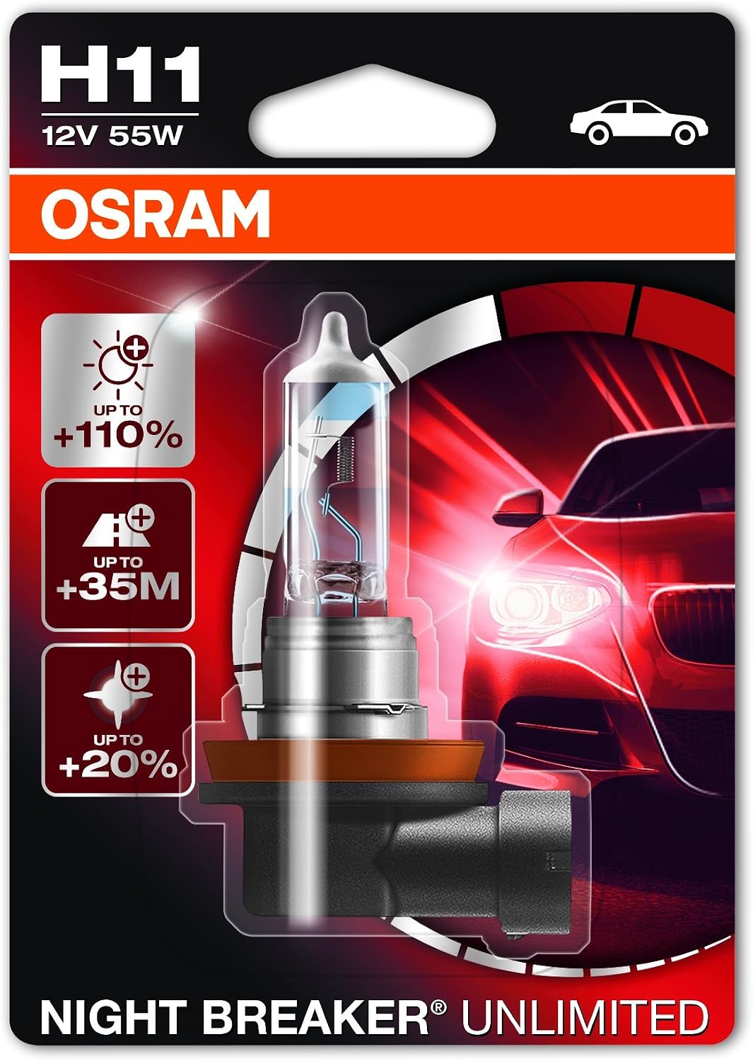 OSRAM - Night Breaker Unlimited H11 Halogen Bulb Germany (Pack of 1)