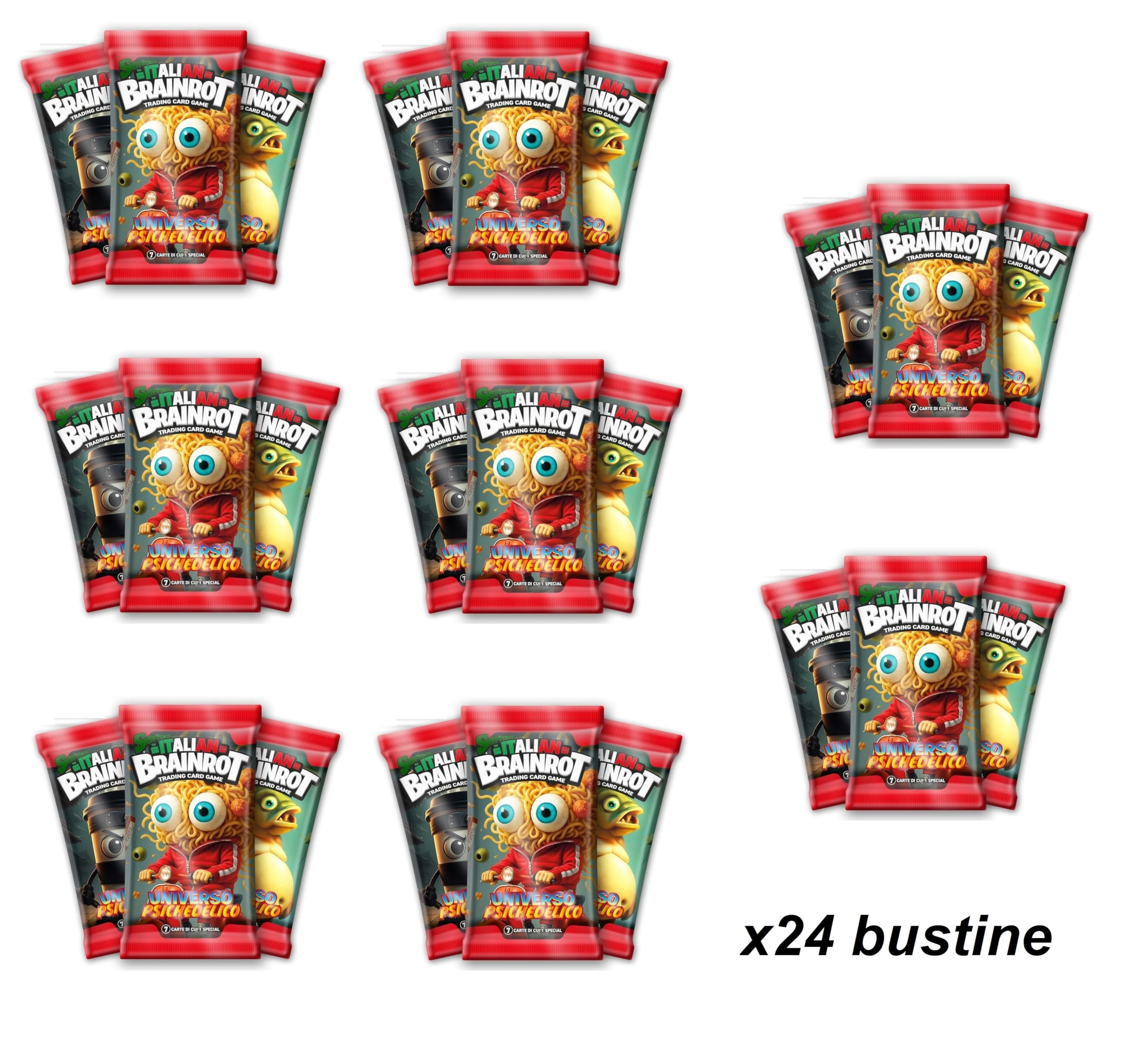 Album Skifidol Italian Brainrot mix Psichedelico - Trading Card Game - Gioco di carte collezionabile + box scatola 24 bustine card + portachiave fischietto