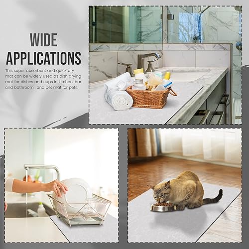 Miniatura 7 de Tapete funcional de goma para barra de café para encimera, 23 x 15.7 pulgadas, absorbente y resistente a las manchas, perfecto para debajo de la