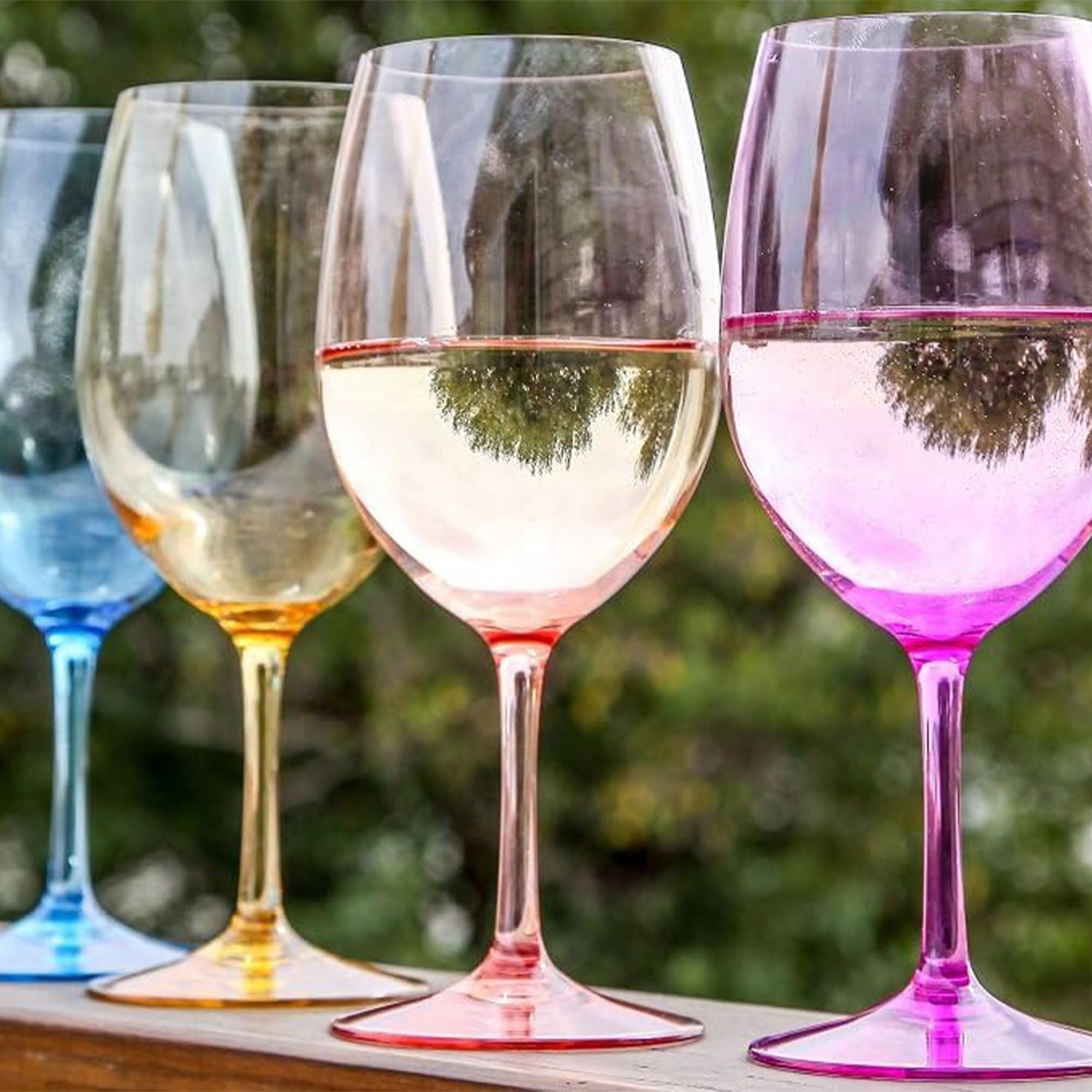 MICHLEY - Calici da vino infrangibili con stelo in 100% plastica Tritan, disponibili in vetro da 425,2 g, set da 6