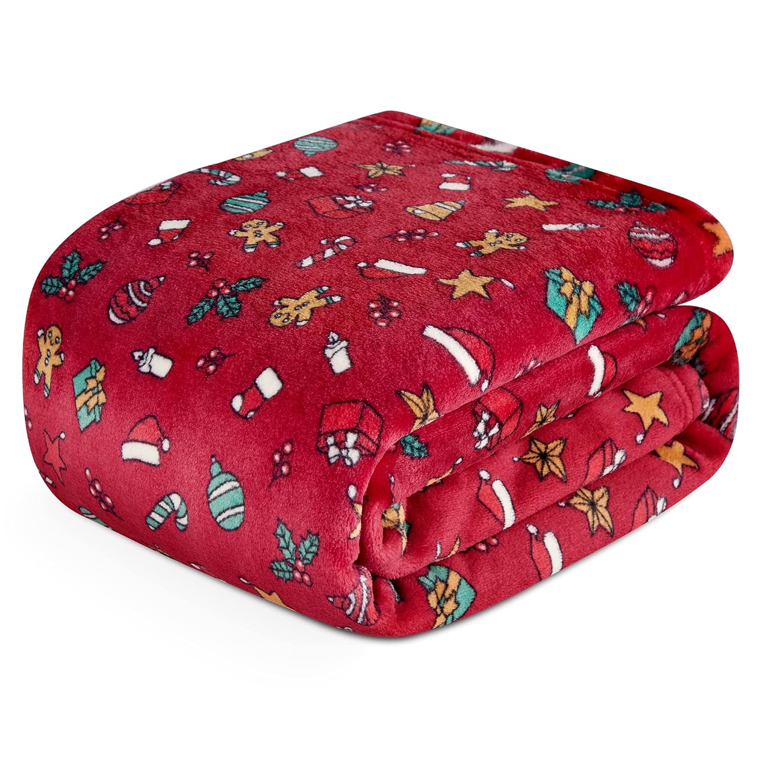 DaysU Plush Flannel Baby Blanket Super-Soft Lightweight, Printed Fleece Baby Blanket for Unisex, Oversized Bed Throws for Kids and Children, Christmas, 50”x60”