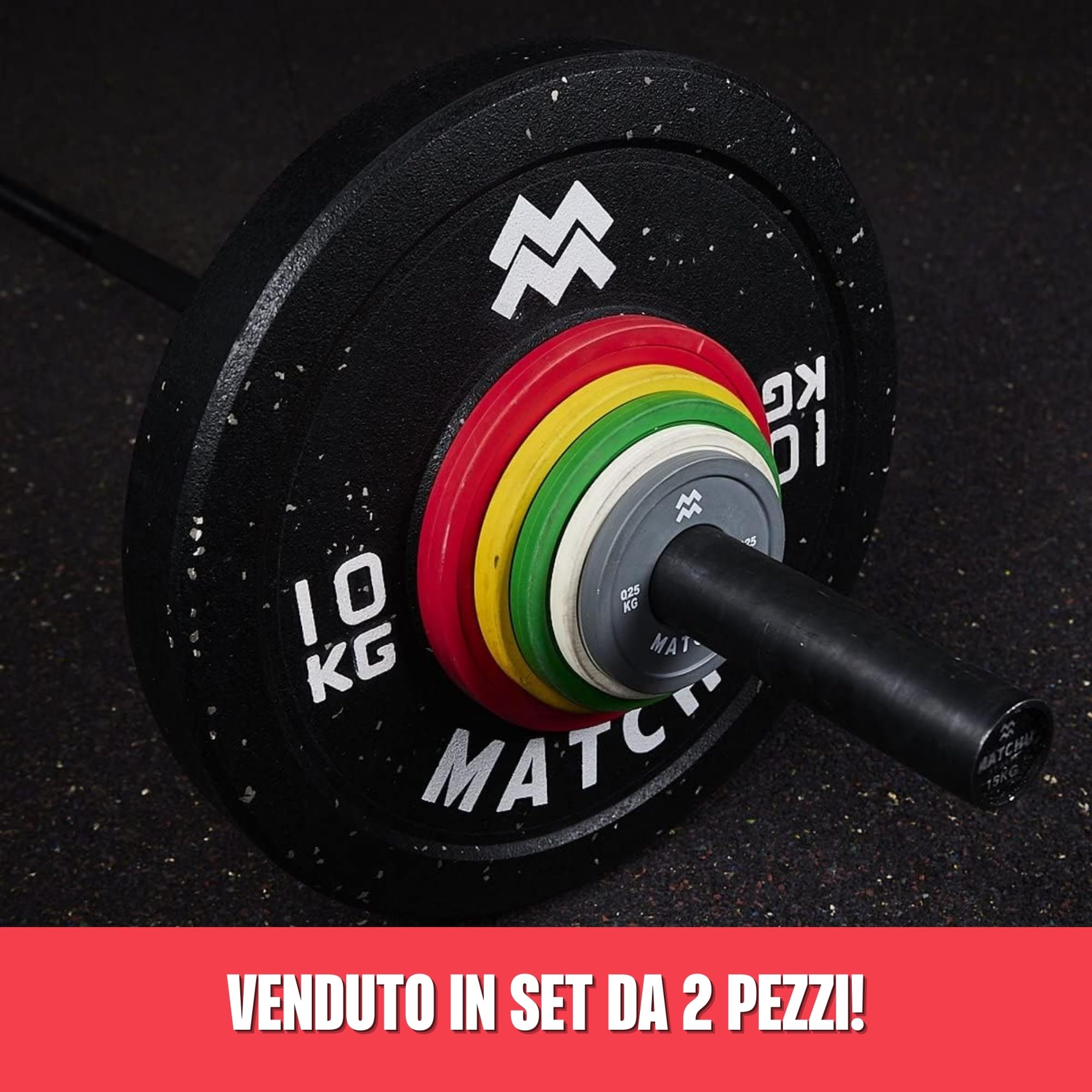 MATCHU - Mini dischi manubri - (2X) 0,25-2,5 KG - Diametro anello centrale 50mm - Grigio - Set di 2 pezzi - Dischi per manubri - Paraurti - Dischi di peso