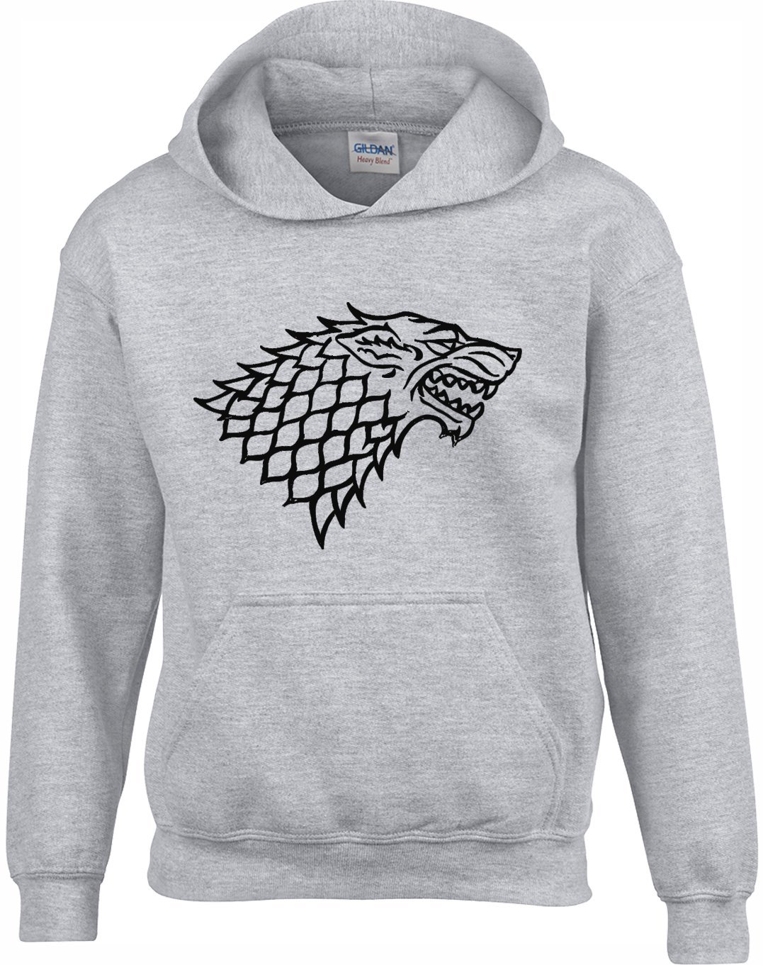 Crown Designs Men's Grey Direwolf House Of Stark Sigil Fantasy Tv Show Inspired Gift Unisex Hoodies For Wo & Teenagers - /Medium