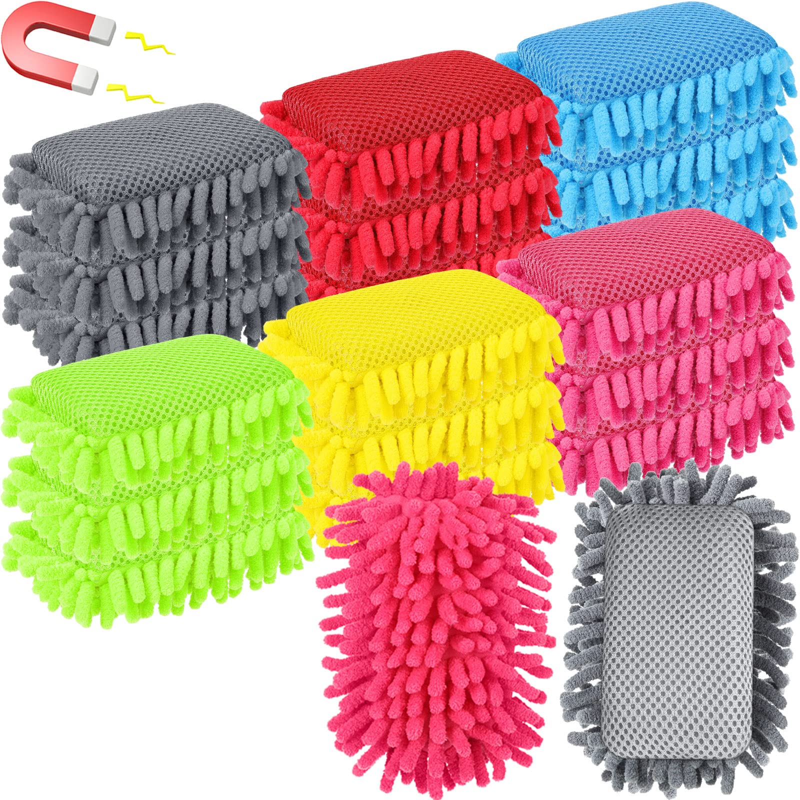 Sherr 18 Pcs Magnetic Microfiber Dry Erase Eraser Whiteboard, Multicolor