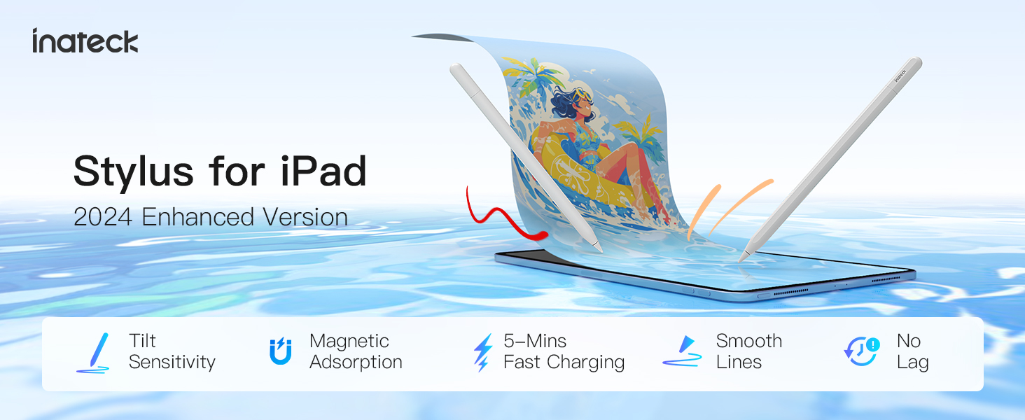 Amazon.com: Inateck Stylus Pen for iPad 2018-2023, 5Mins Fast