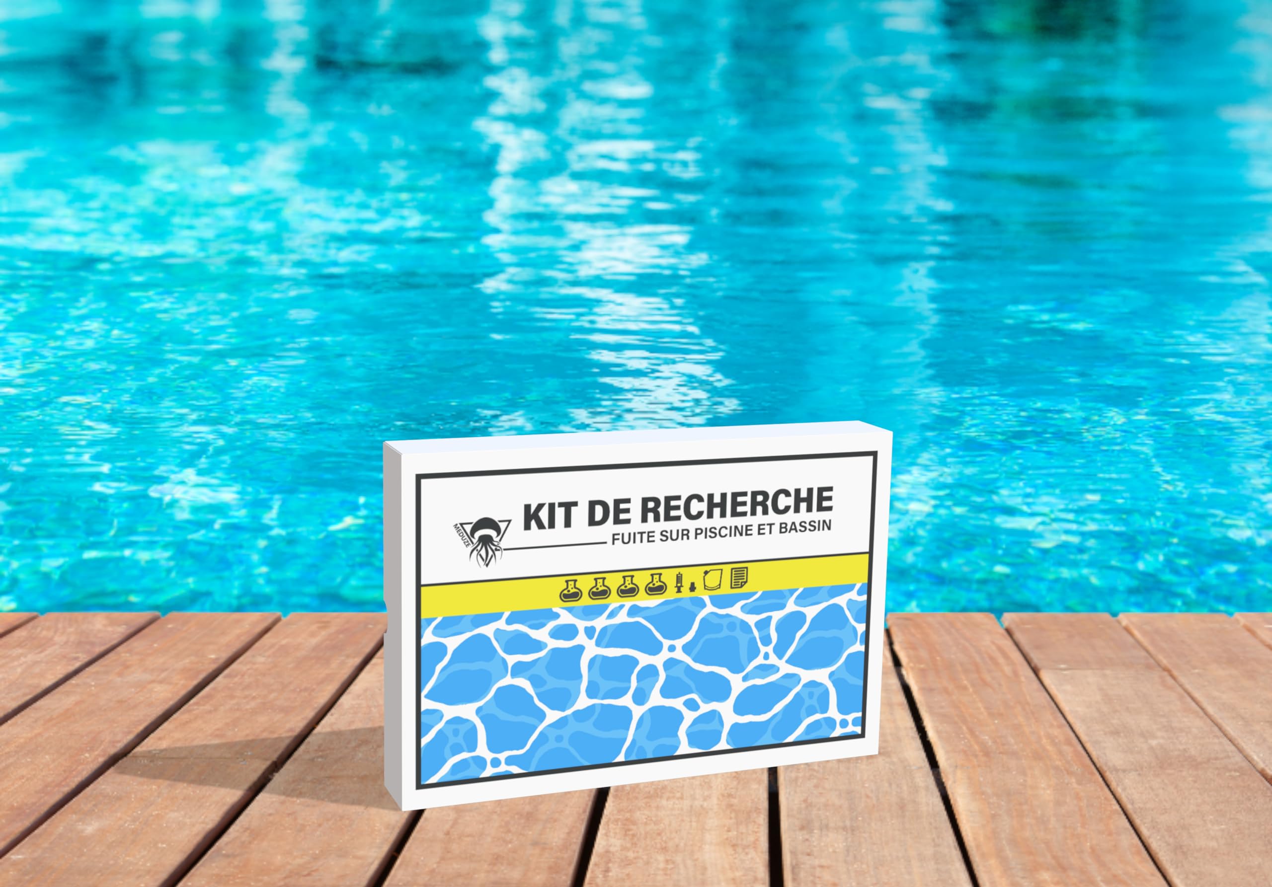 Méduze - Kit de Recherche pour Fuite sur Piscine et Bassin – Facile et précis – Polyvalent – Non polluant