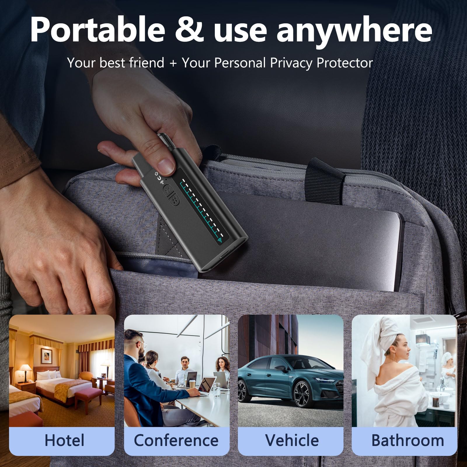 Détecteur Professionnel de Caméras Cachées – Anti-Espion, Scanner de Signaux RF pour GPS/Écoute/Appareils Magnétiques, Détecteur Portable de Micros et Caméras Espions