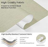 Vista 3 de Sulugood Persiana enrollable opaca para ventanas, textura de oscurecimiento de la habitación, persianas enrollables de tela con cenefa de cassette
