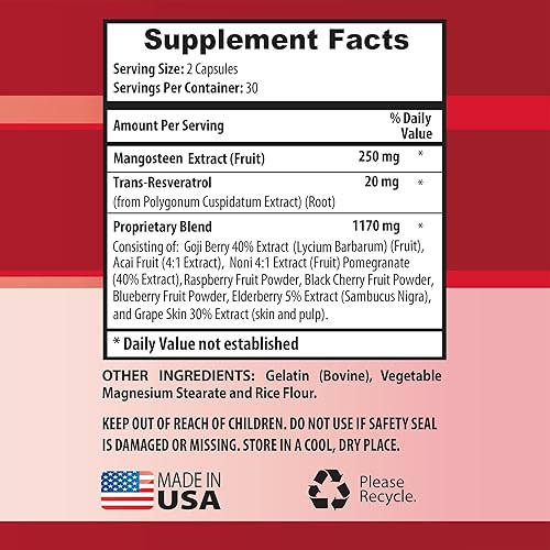 Miniatura 5 de Cápsulas de extracto de fruta de mangostán premium, extracto de fruta de mangostán, mezcla de superfrutas para mejorar la vitalidad, la energía y el