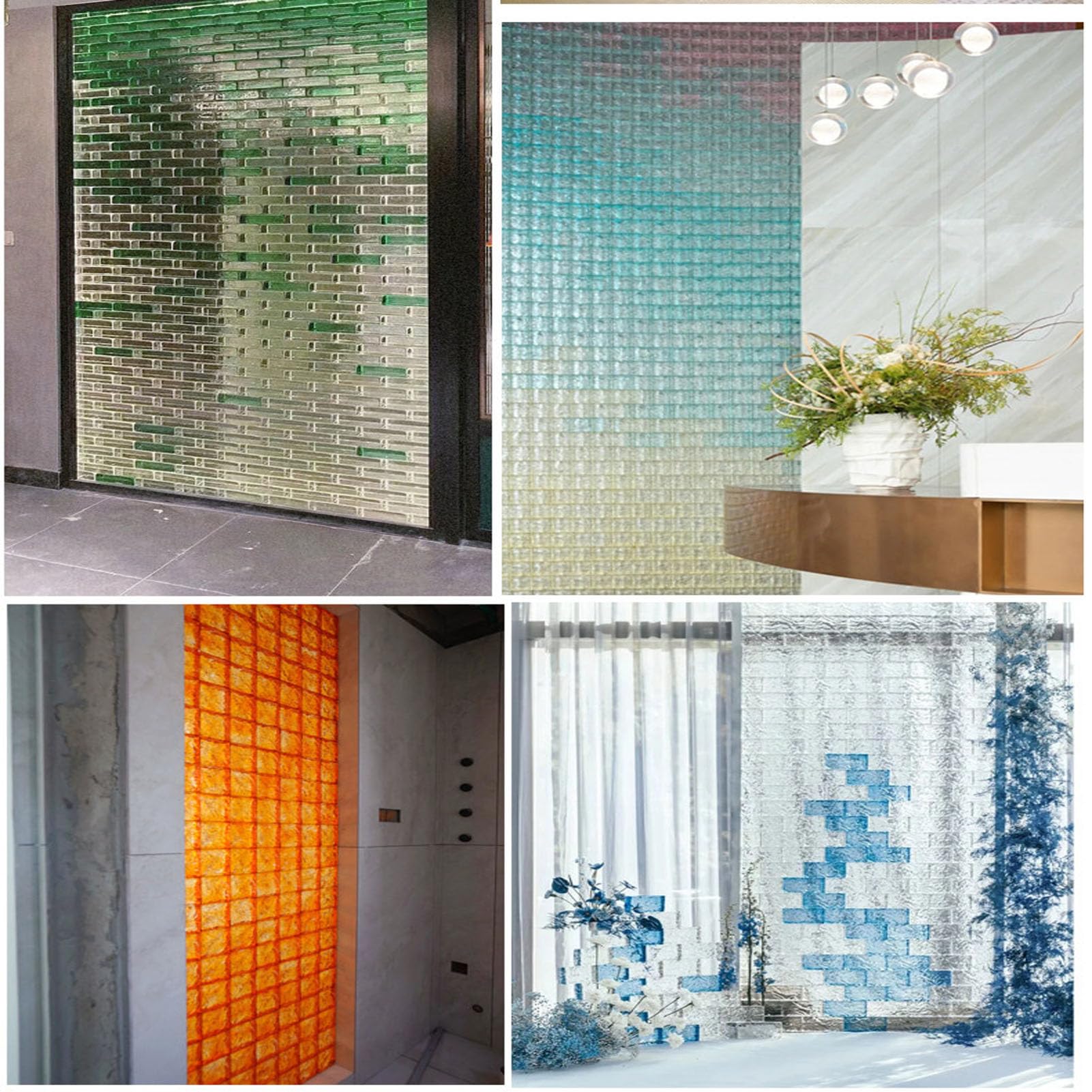 2pcs Bloques De Vidrio Macizo Transparente | Bloques De Vidrio Transparente con Textura De Cristal De Hielo para Paredes Divisorias Decorativas Separar Espacios