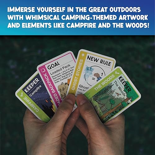 Miniatura 6 de Looney Labs - Juego de cartas de camping Fluxx - Diversión de verano, aventura al aire libre, perfecto para viajes de campamento familiares y noches