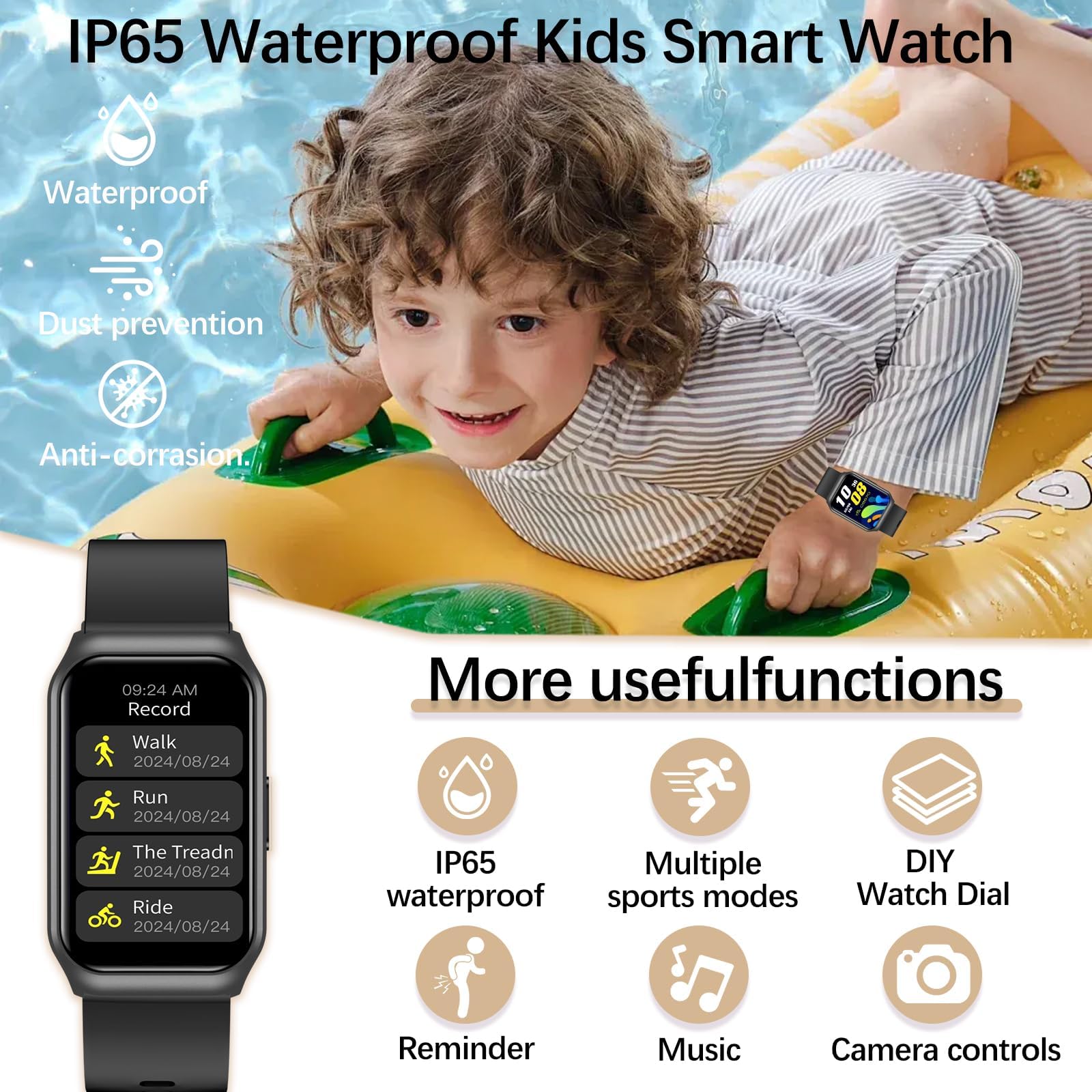 clleylise Smartwatch Bambini con GPS+LBS, Videochiamata, Chiamata, SOS, 7 Giochi Educativi, Modalità Scuola, Contapassi e Fotocamera, Orologio Digitale Multifunzione, Telefono per Bambini