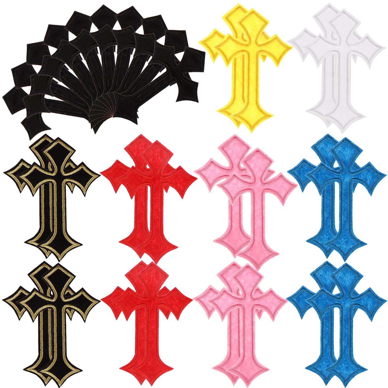 12 Toppe Ricamo A Croce Con Ferro - Motivo Medievale Gotico Per Jeans, Zaini E Cappelli - Foto 11