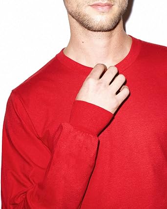 American Apparel Unisex Fine Jersey Long-Sleeve T-Shirt S RED