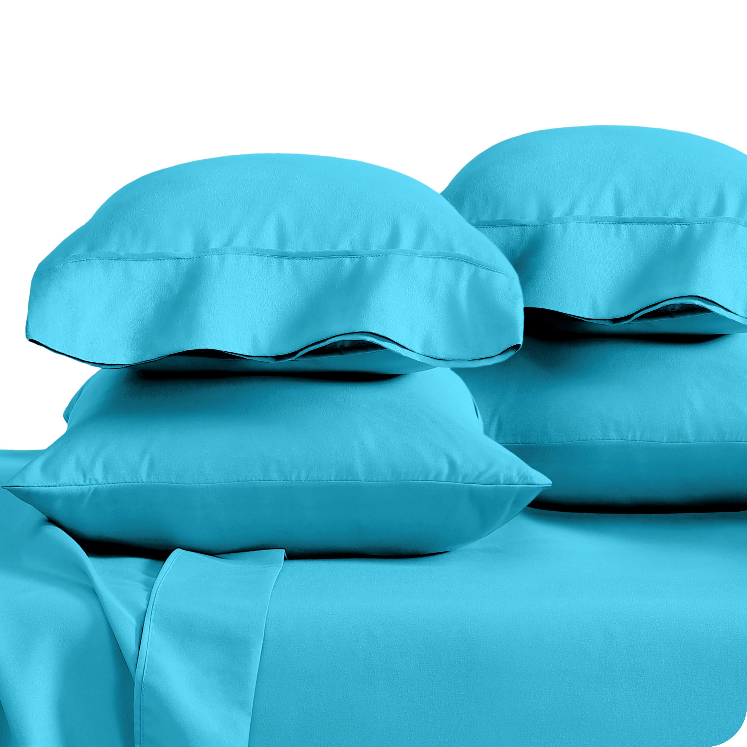 Bare Home Microfiber King Pillowcase Set of 4 - Aqua, 20x40