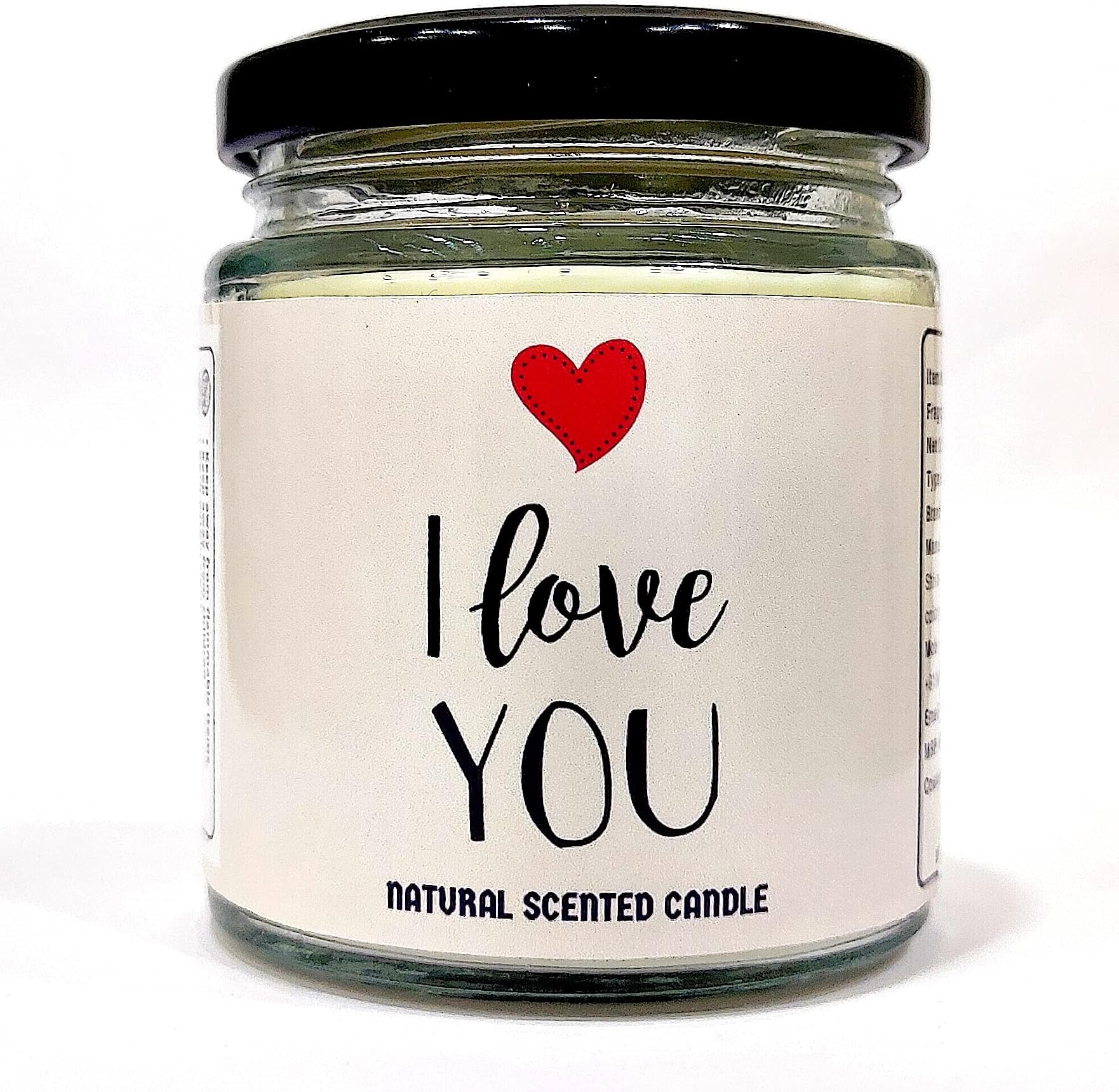Floryn Decor� Printed Valentines Candle | Valentine Jar Candle | Candle for Valentine Day Gift | Valentine's Day Candle | Valentine Gift Set (Valentines Jar Candle, I L U)
