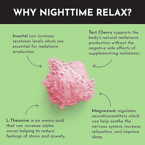 Miniatura 6 de JUST INGREDIENTS Polvo de suplemento para relajación y sueño nocturno sabor fresa y limonada - 5.4 oz (153 g)