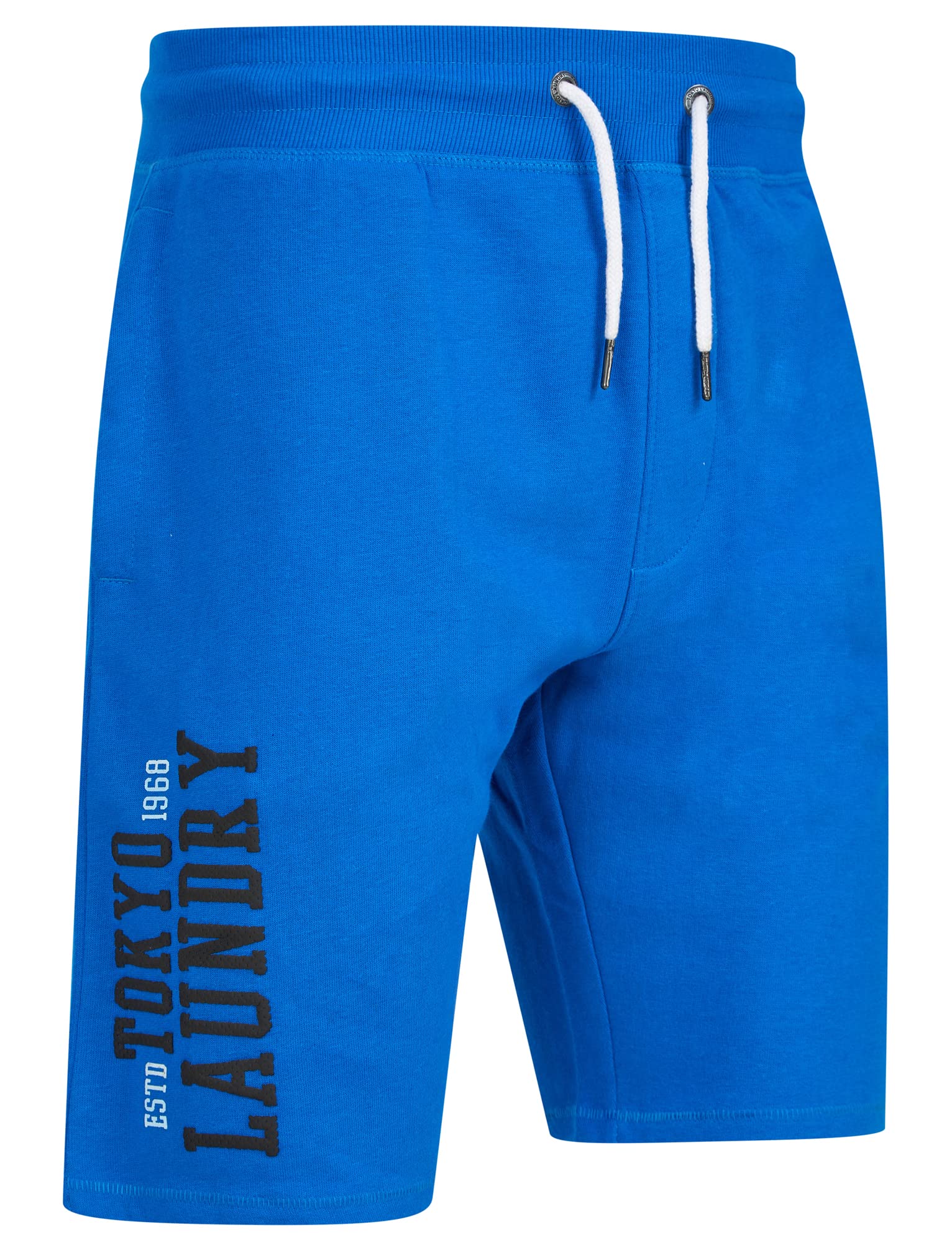 Tokyo Laundry Men's Jet Blue Multi-Pocket Brushback Fleece Jogger Cargo Shorts