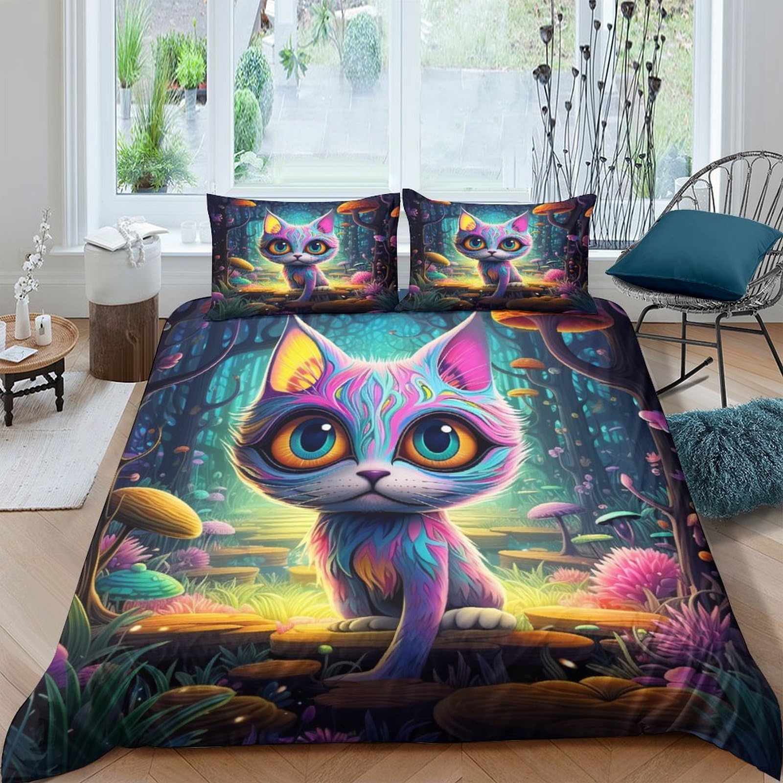 Housse de couette chat 3D hypoallergénique pour en finir avec les allergies