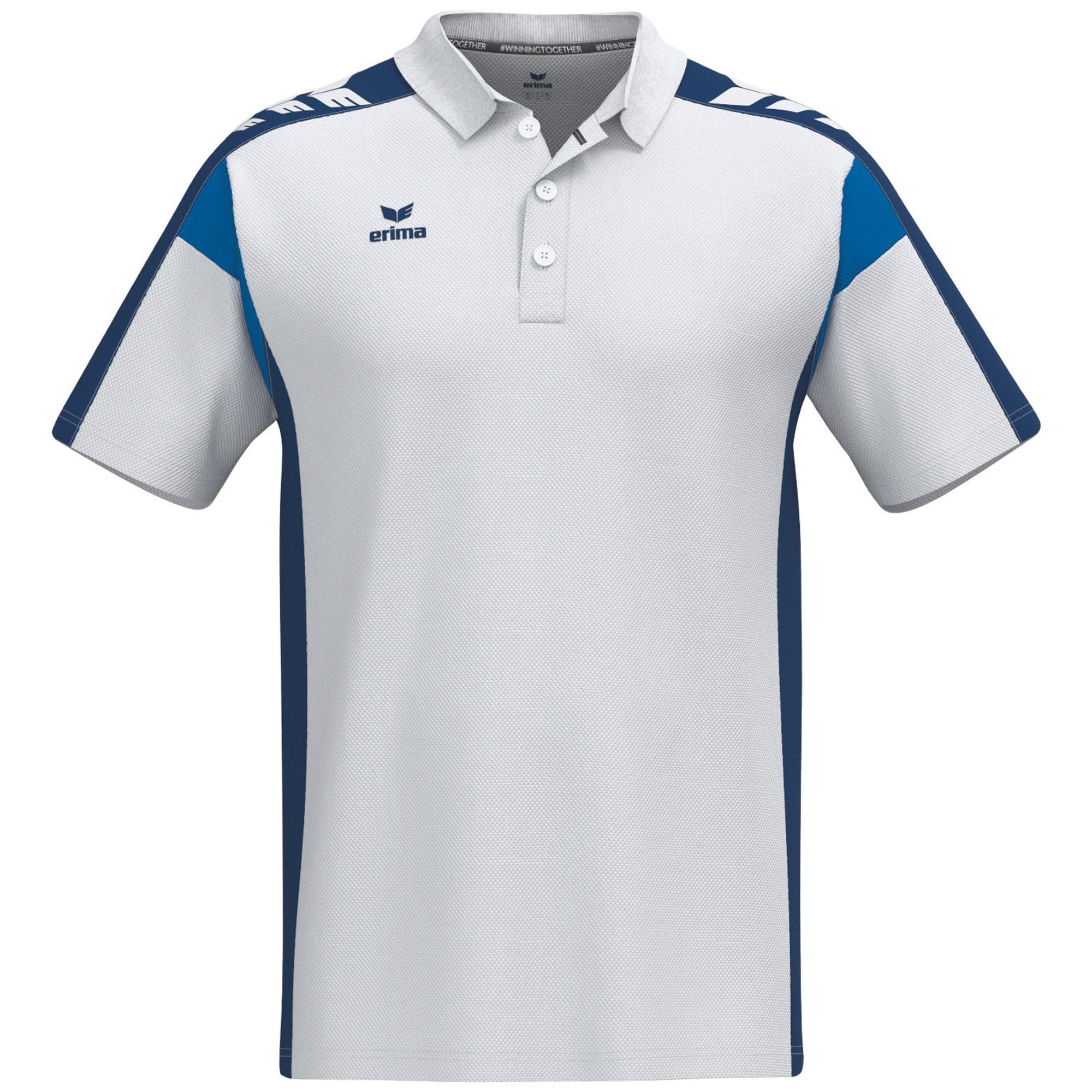 Erima Unisex Celebrate 125 Performance Polo Shirt (1112509), White/new Navy, XXL