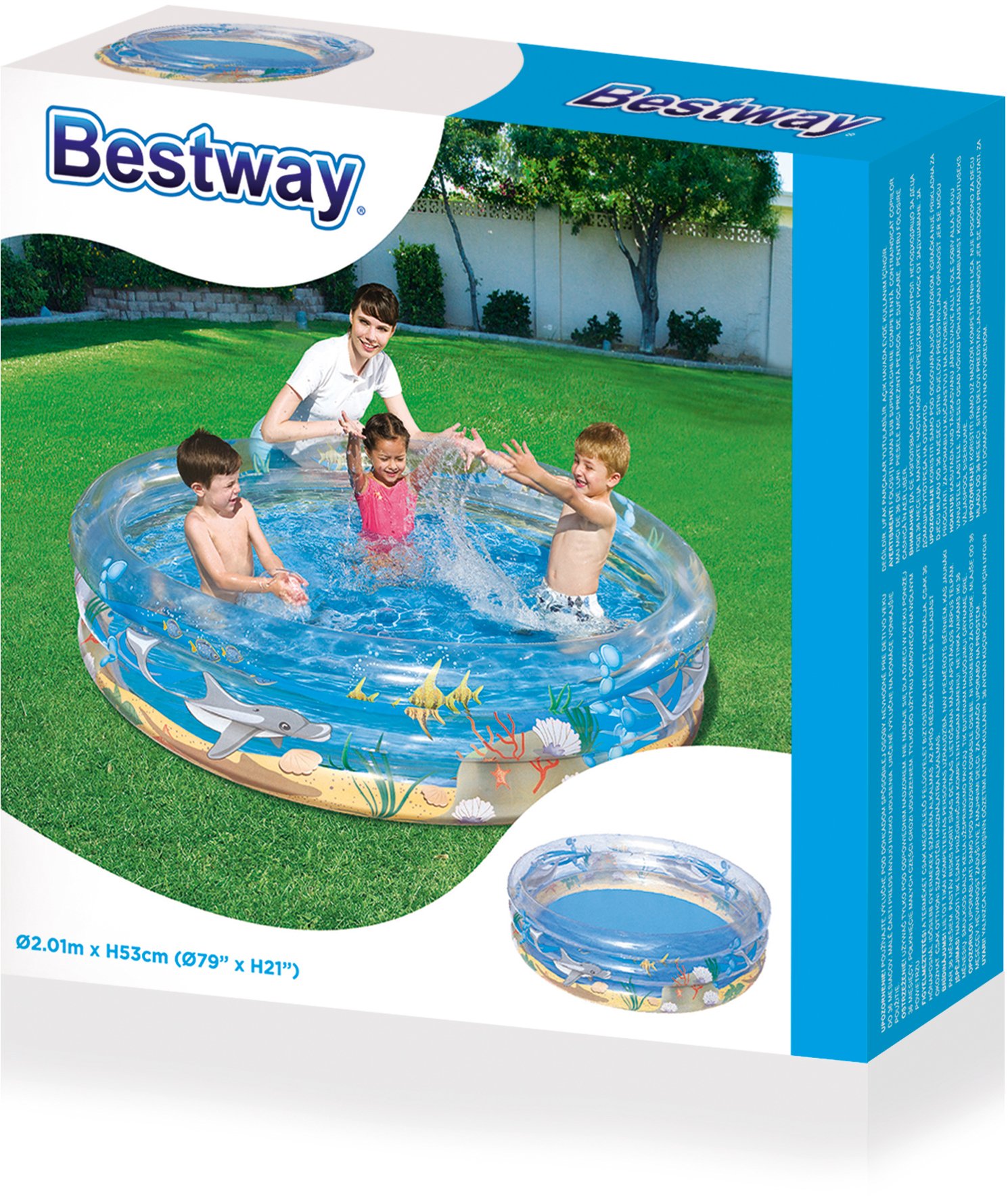 Bestway 51046 - brodzik przezroczysty Sea Life, 201 x 53 cm