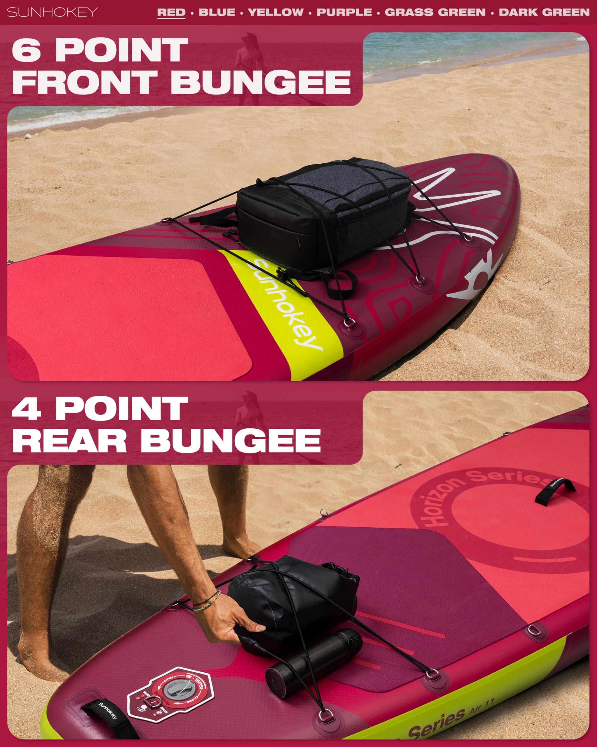 SUNHOKEY 11'×34'' Extra Wide Inflatable Paddle Board with Seam
