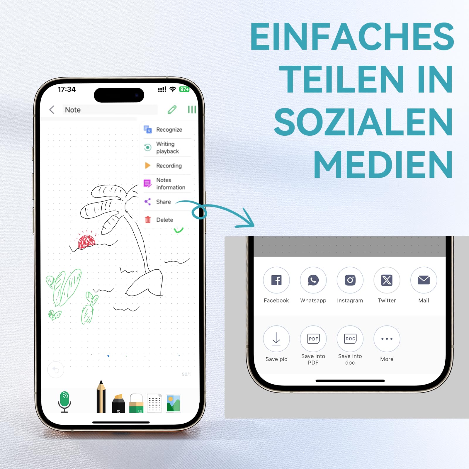 NEWYES Smart Pen 4.0 Set, Syncpen mit Digital Notizbuch und Schreibtafel, Bluetooth drahtlos, Kompatibel mit iOS und Android, Digital Pen für Studenten Designer Geschäftsleute Notizen Aufzeichnen
