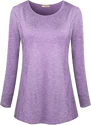 Viracy Women's Long Sleeve Yoga Tops Activewear Running Workout Shirt
