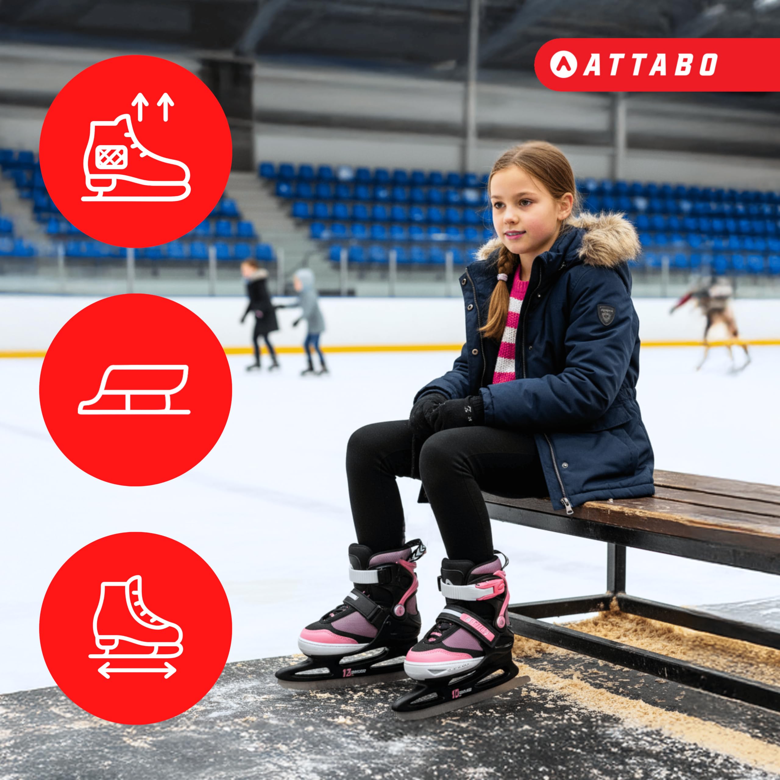 ATTABO Zola Patines de Hielo, Niñas