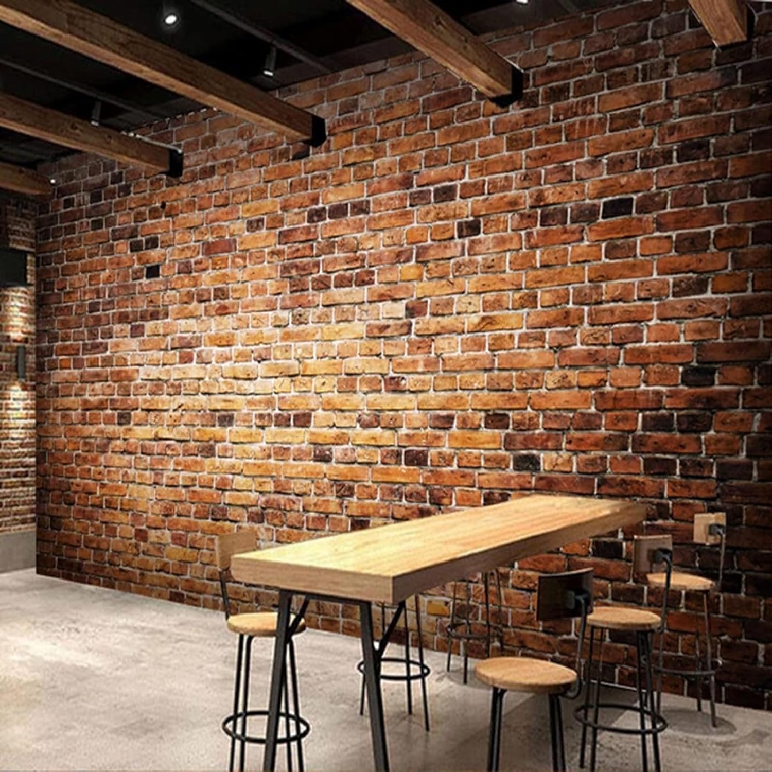 ELGADO Retro Red Brick 3D Wall Murals, Rural Brick Wall Peel and Stick