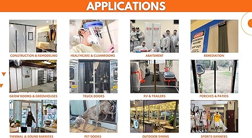 Miniatura 6 de RE-U-ZIP Kit de puerta magnética ultra transparente  Tamaño personalizable y posicionamiento de punto de entrada  Resistente y reutilizable de 12