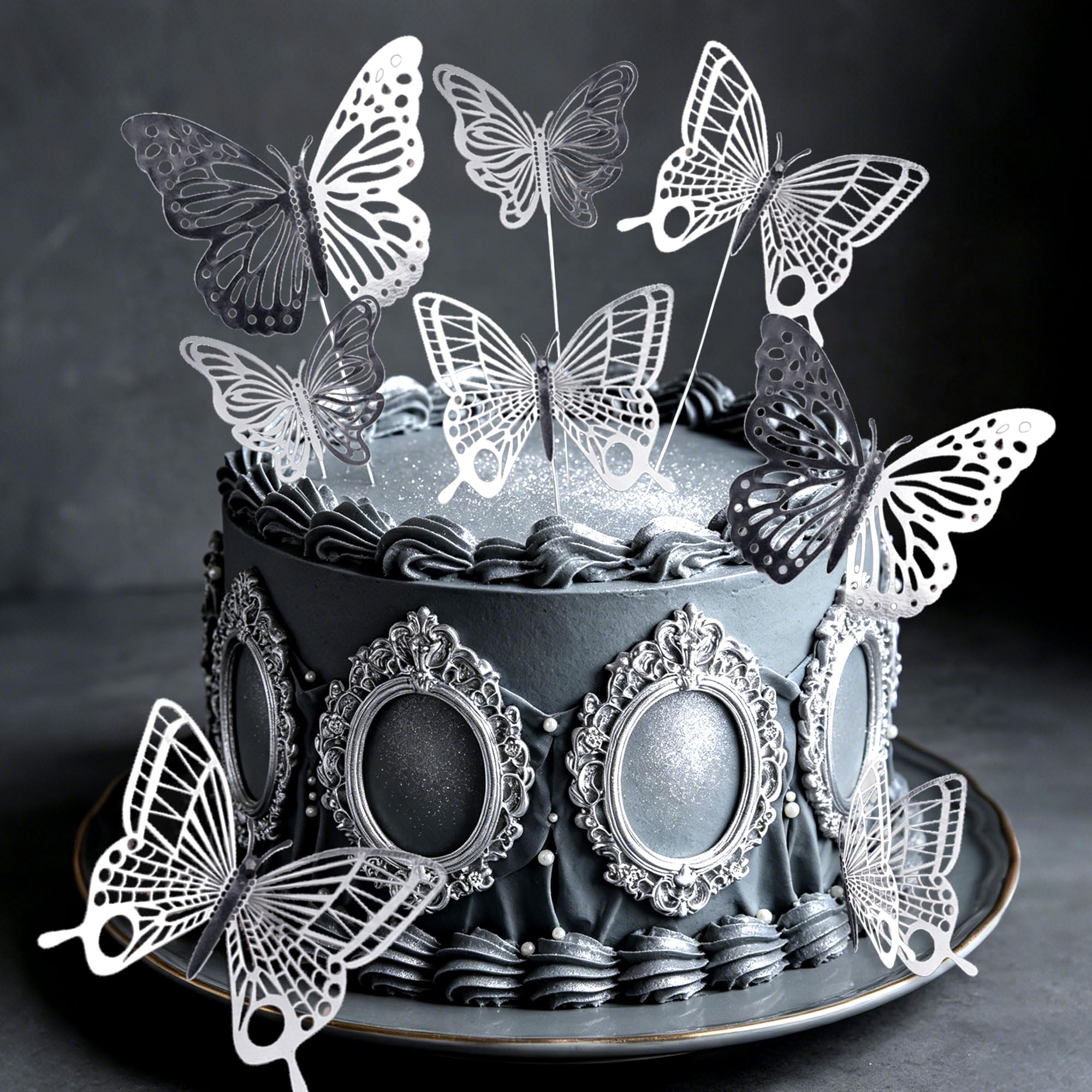 LaVenty Sliver Frame Cake Decorations Princess Tea Party Cake Topper