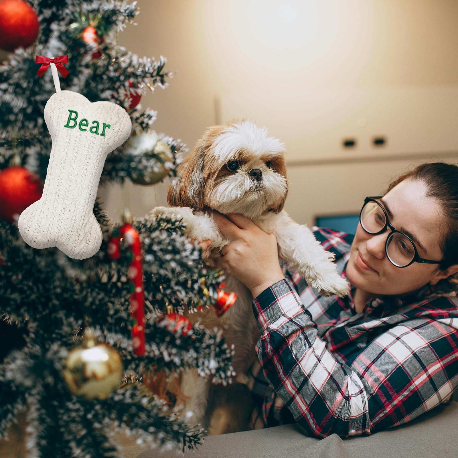 Dihope Calze Natalizie Personalizzate con Etichette Calza di Natale