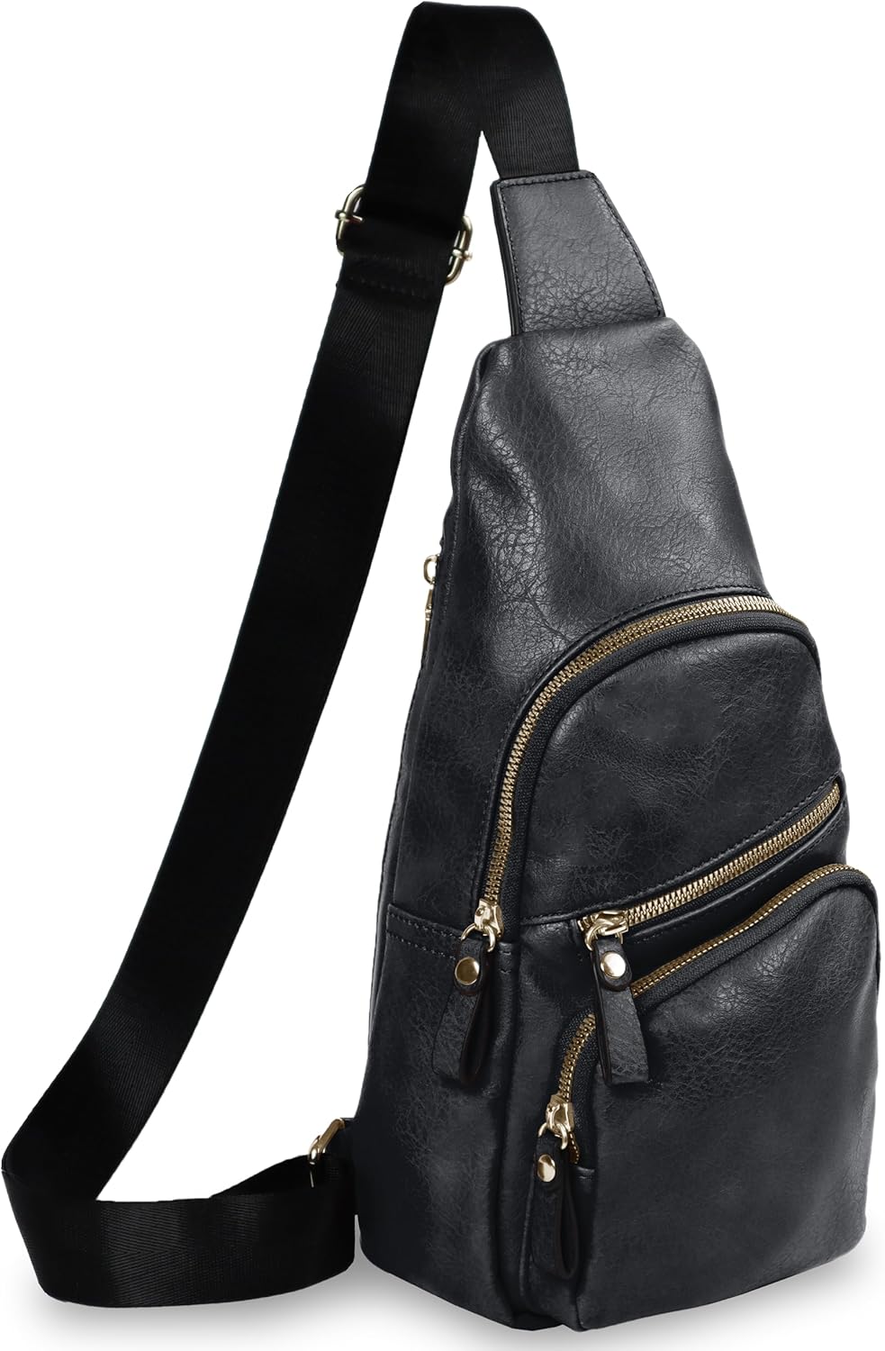 Emperia Small Sling Bag Fanny Packs Crossbody Bags Travel Backpack Chest Bag Gifts for Women Men Black