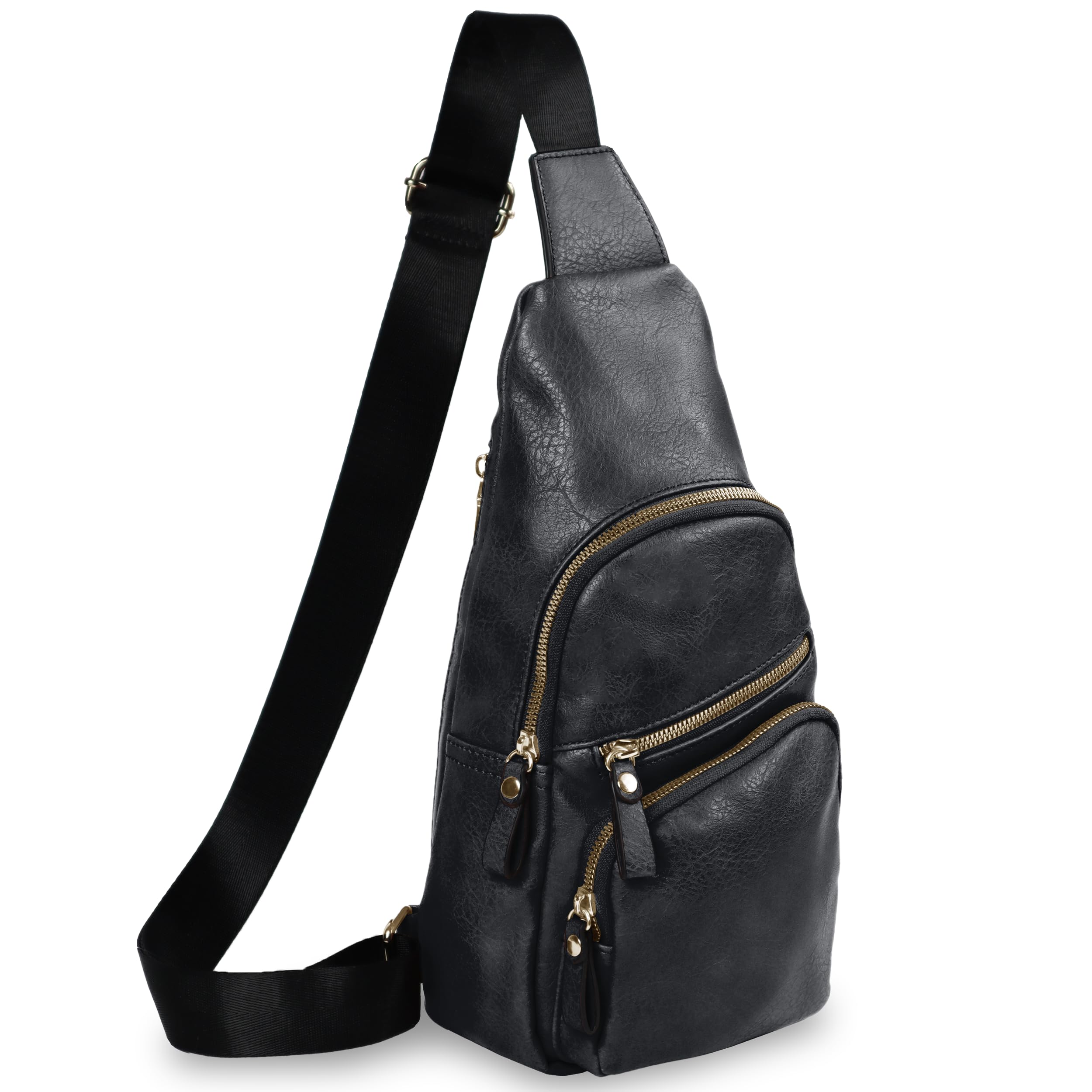 Emperia Small Sling Bag Fanny Packs Crossbody Bags Travel Backpack Chest Bag Gifts for Women Men Black