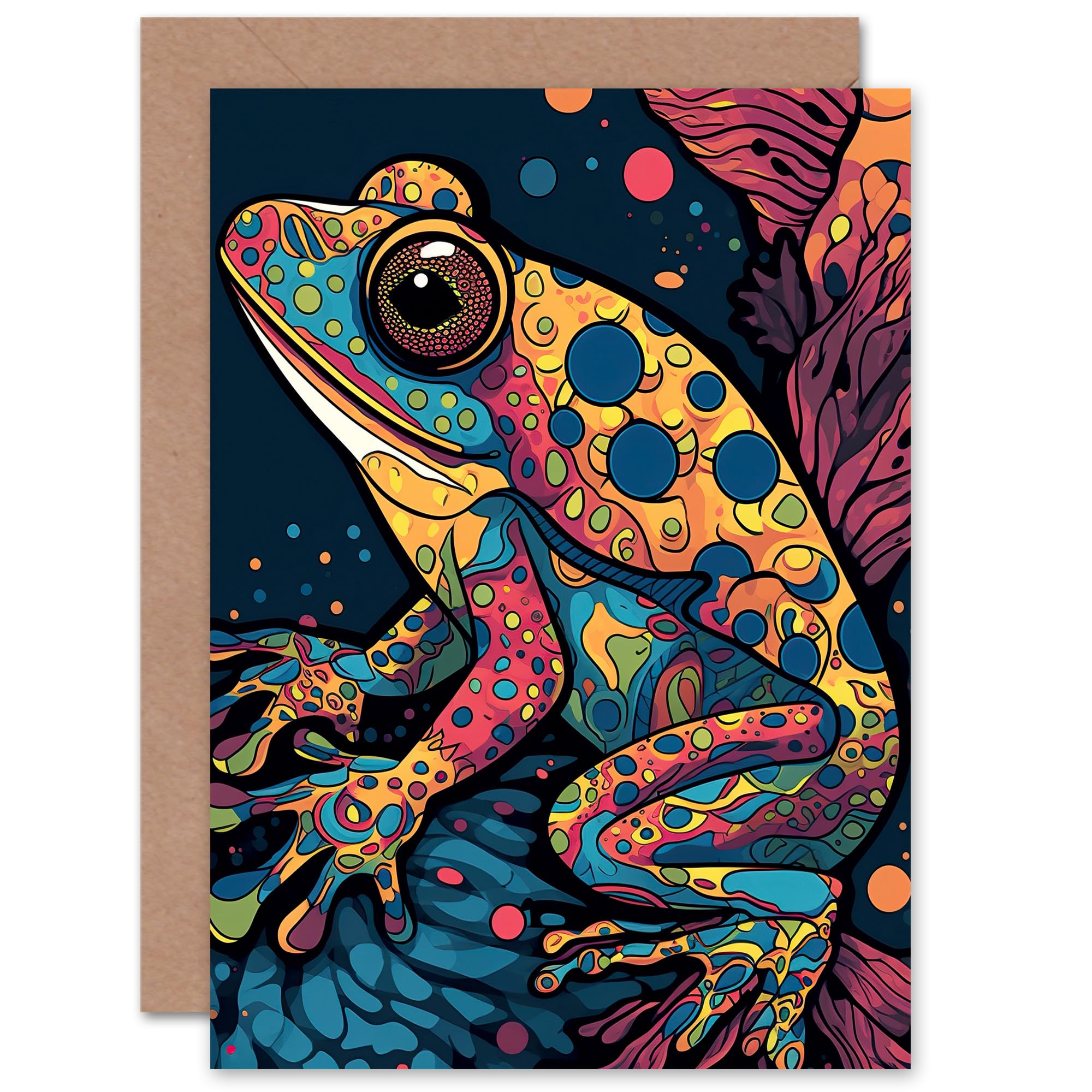 Artery8 Birthday Greeting Card - Pop Art Psychedelic Frog
