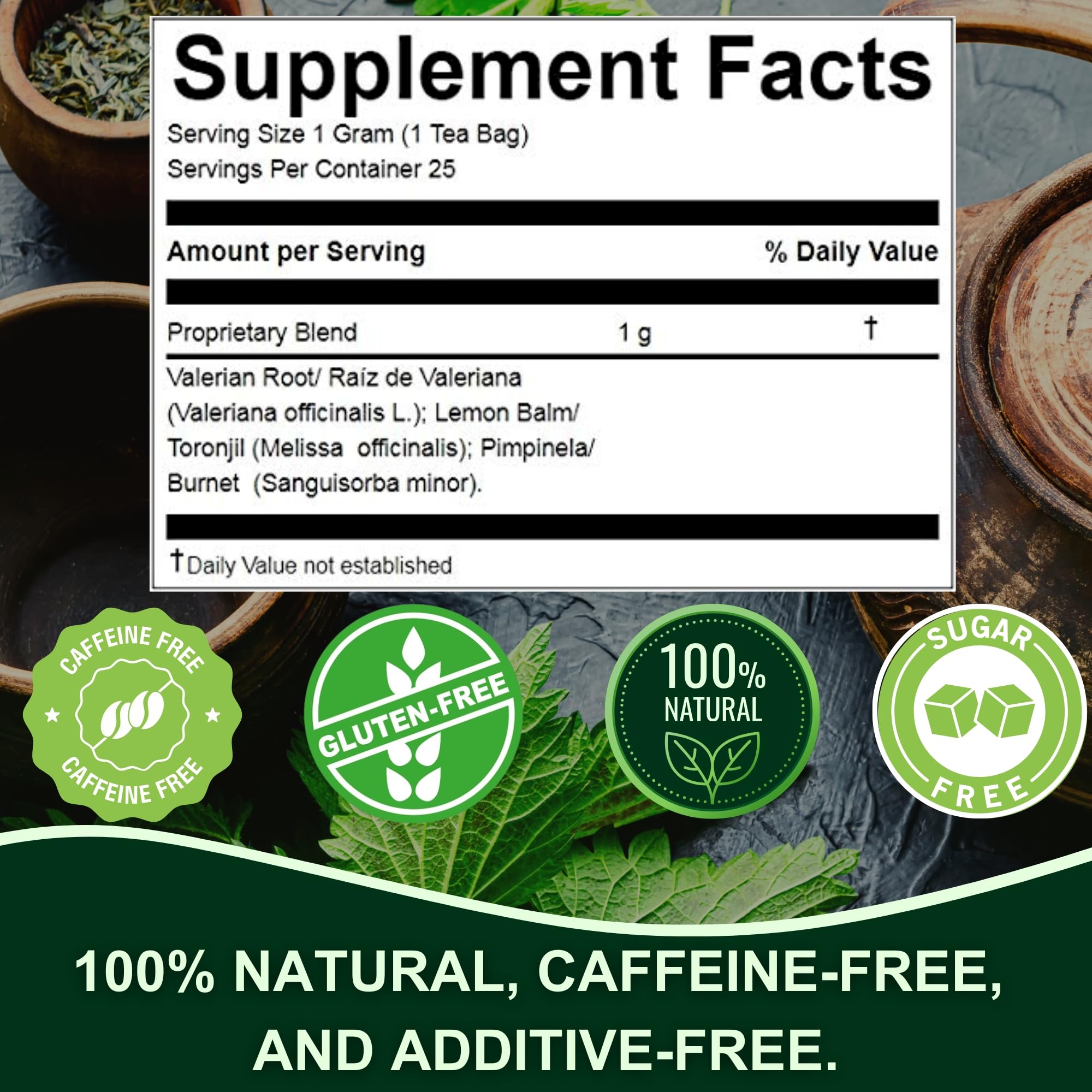 Nerviosan Calming Herbal Blend with Valerian Root, Lemon Balm and Burnet 25 Tea Bags of All Natural Valeriana, Toronjil and Pimpinela Herbs from Peru — Amazon image 4