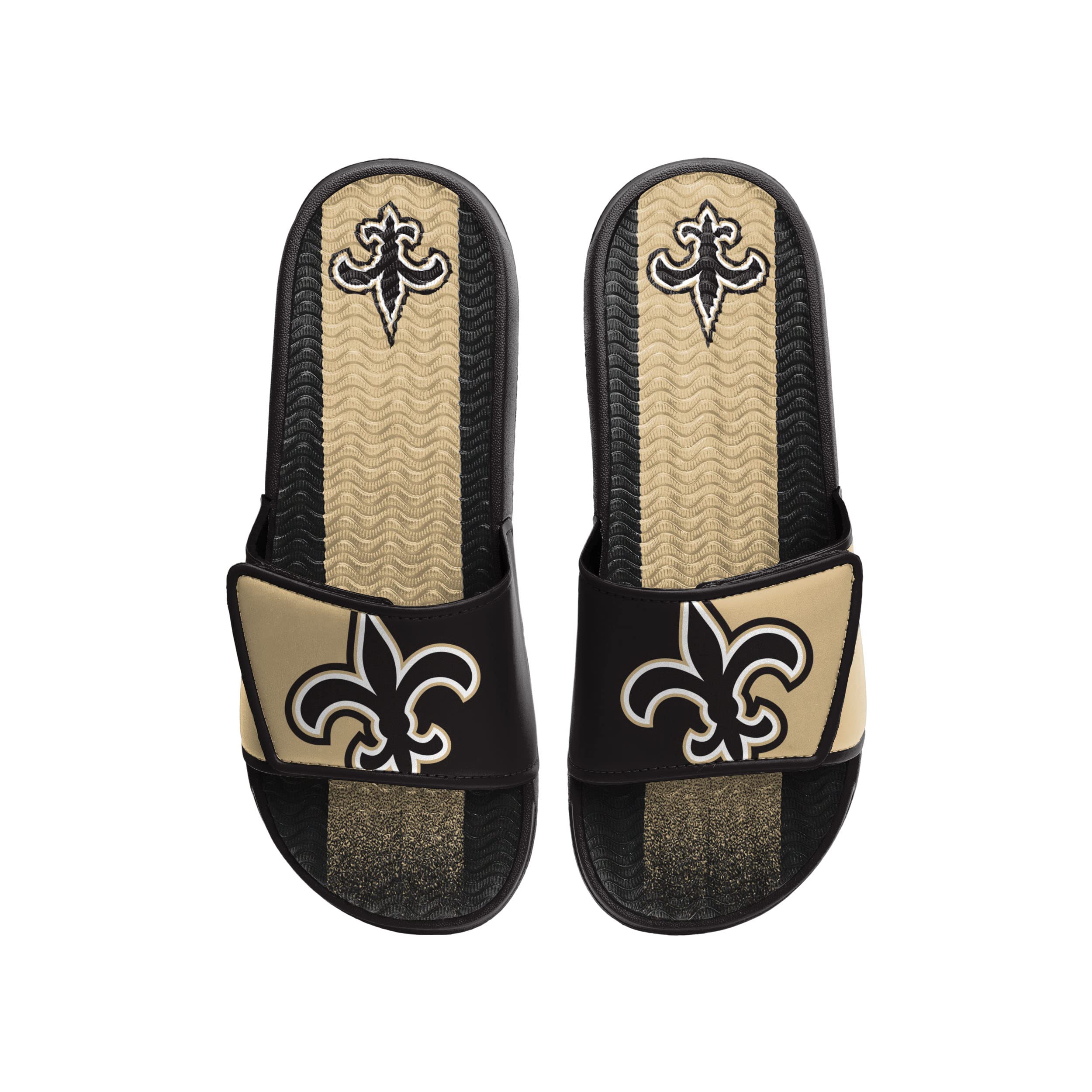 FOCO New Orleans Saints NFL Mens Team Stripe Gel Slide - S