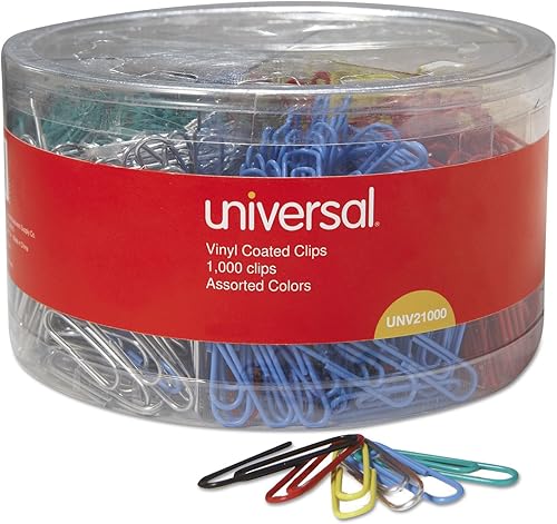 UNV21000 - Clips de papel universales recubiertos de plástico